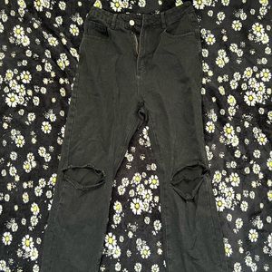 ripped straight leg jeans